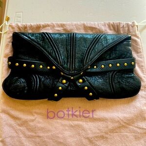 Botkier Black Studded Leather Clutch